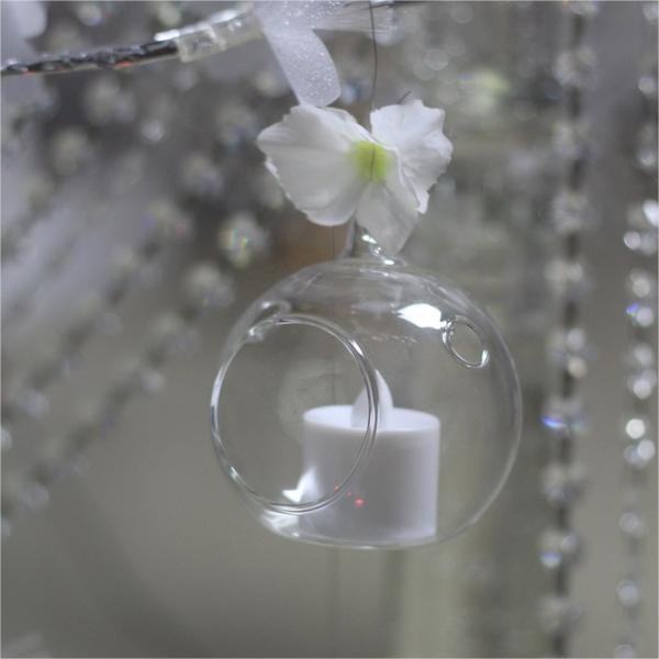 Wholesale cheap glass  hanging ball candle holder lantern for event Christmas decoration