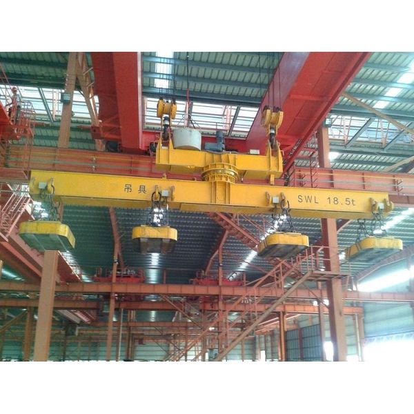 Double Beam Overhead Crane With Rotating Electromagnetic Hanging Beam