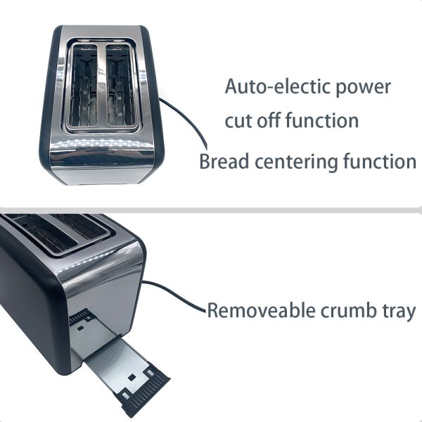 Small Kitchen Appliances Electric Bread Toaster Stainless Steel Pop Up Sandwich Toaster With Double Slot