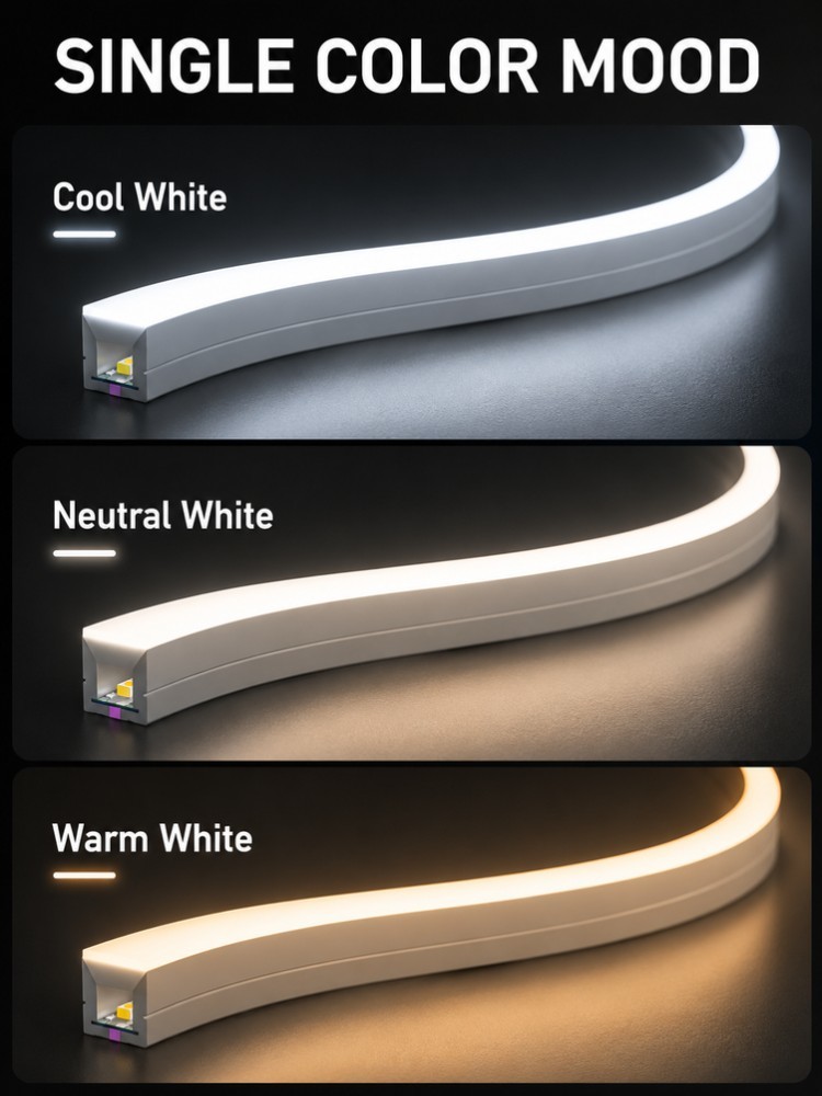 10x10mm Front Emitting Led Silicone Light Strip For Architectural Facade Linear Lighting