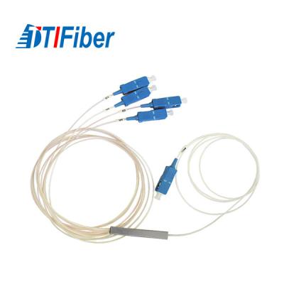 1x4 0.9mm Steel Tube Type Optical Audio Splitter With SC/UPC APC Connector