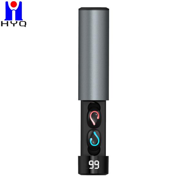 2 In 1 Auriculares Power Display Support Power Bank Earphones TWS Grey