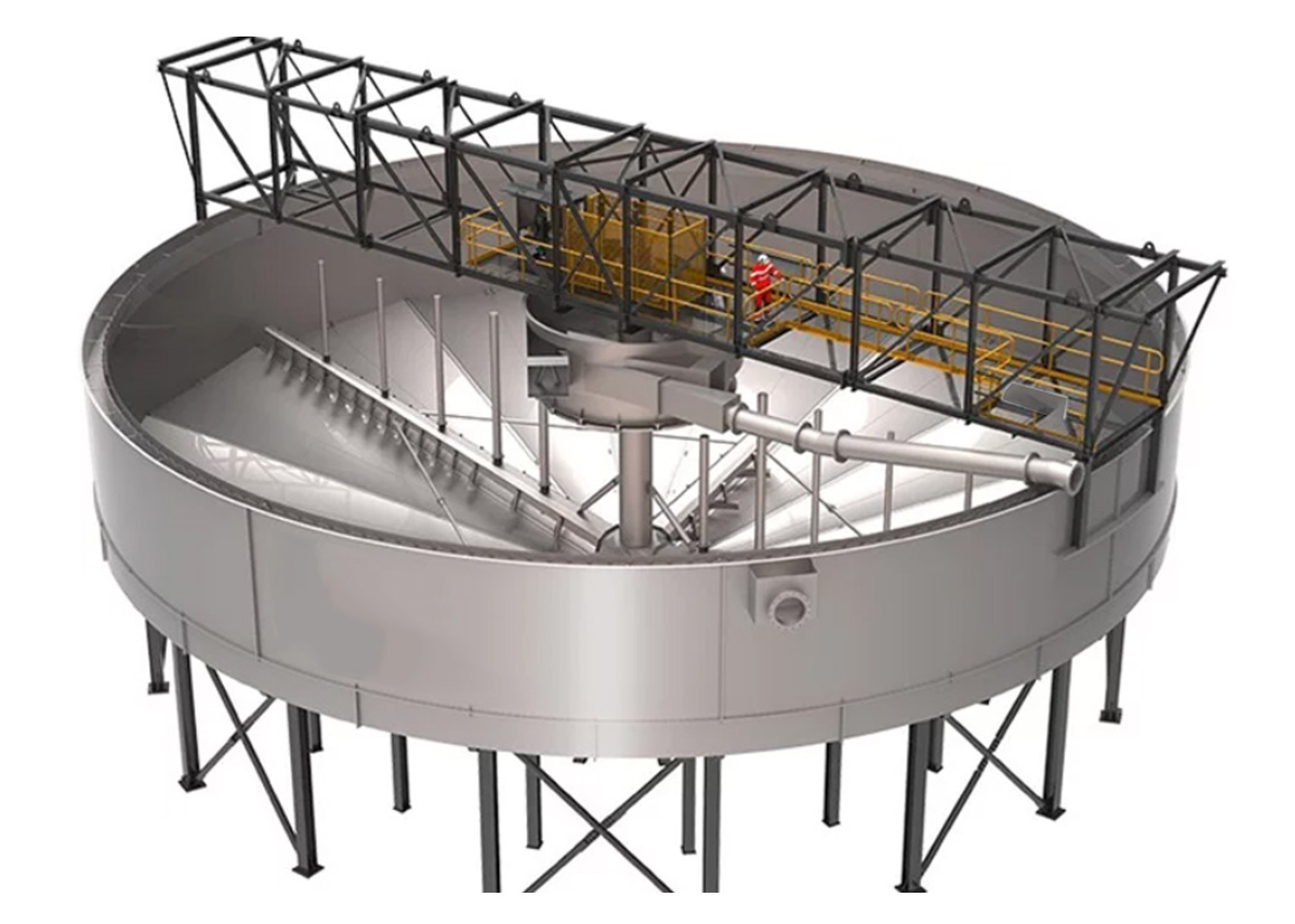 Carbon Steel Gravity Sedimentation Gravity Thickener Equipment 30m Diameter