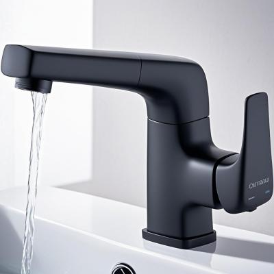 Brass Yahei Bathroom Textured Single Handle Basin Faucet Exquisite Stretch