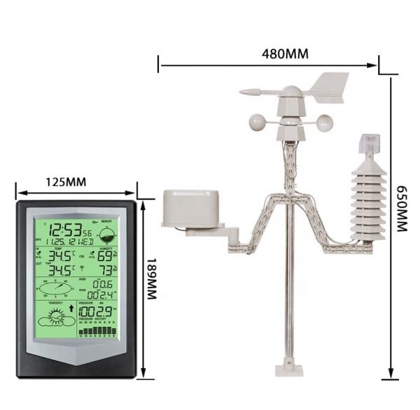 Solar Powered Weather Station With Wireless Logger Outdoor Temperature And Humidity Sensor