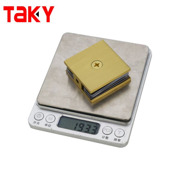 Square 0 Degree Fitting Glass to Glass Door Hinge Corner Glass Door Clamp