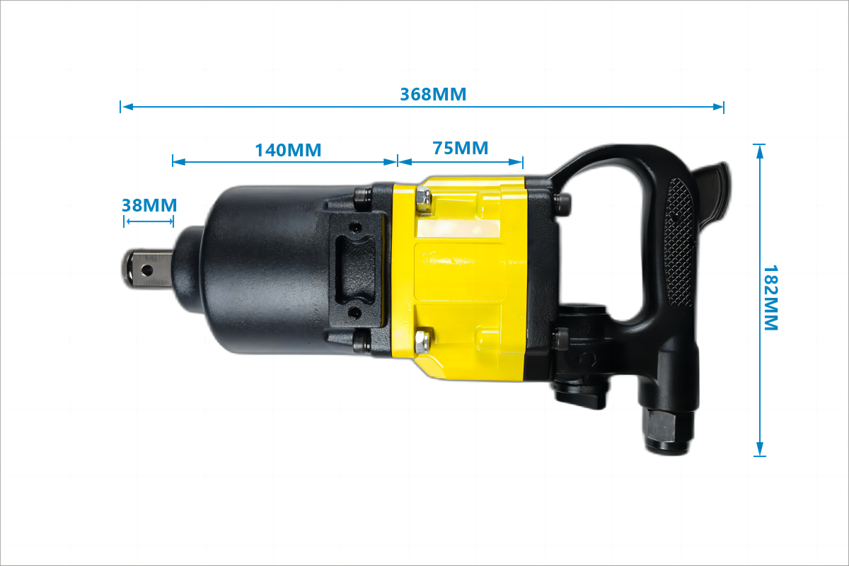 Pneumatic Cordless 1 Inch Air Impact Wrench Neutral White Boxes Brown Cartons