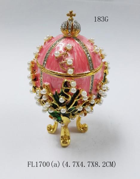 Enameled Easter Egg Jewelry Box wholesale easter egg metal Faberge Egg Jewelry Boxes Trinket Boxes decor metal gift