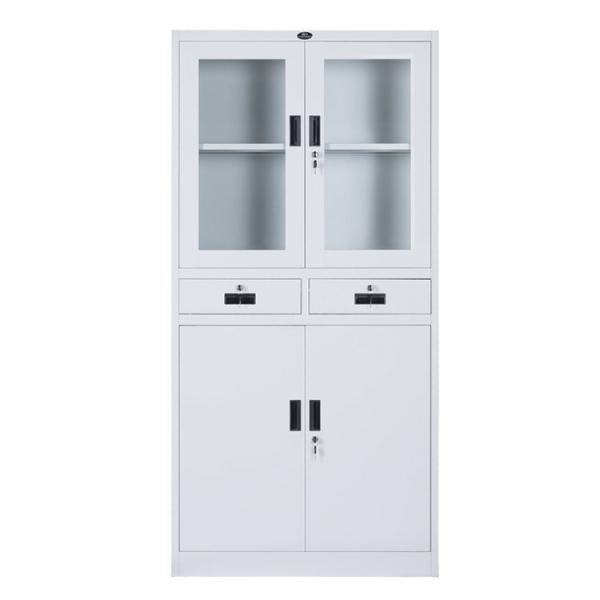 RAL Color 0.6mm Cold Rolled Steel Glass Door Filing Cabinet