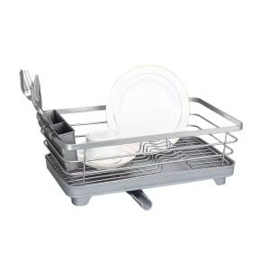 Durable Dish Rack Kitchen Organization With Drain Tray And Utensil Holder