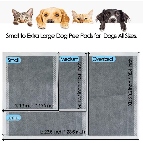 Черный супер абсорбент для домашних питомцев Пи-пи-пи Продукты для тренировки собак и кошек Бамбуковый уголь