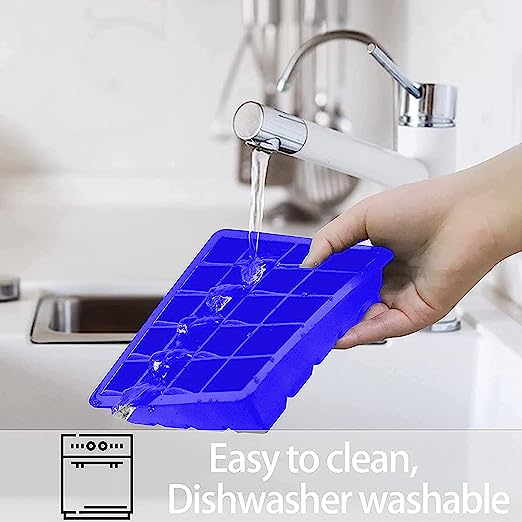 Silicone Ice Cube Tray 15*12.3*2.3cm for Freezer Easy Release Square Shaped Ice Mould