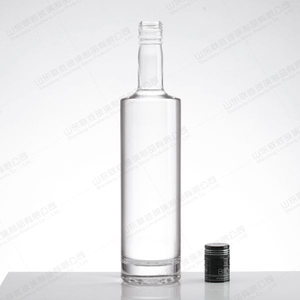 250 ml OEM / ODM aceptable botella de vidrio de lujo Vodka Tequila con tapa de oro de aluminio único