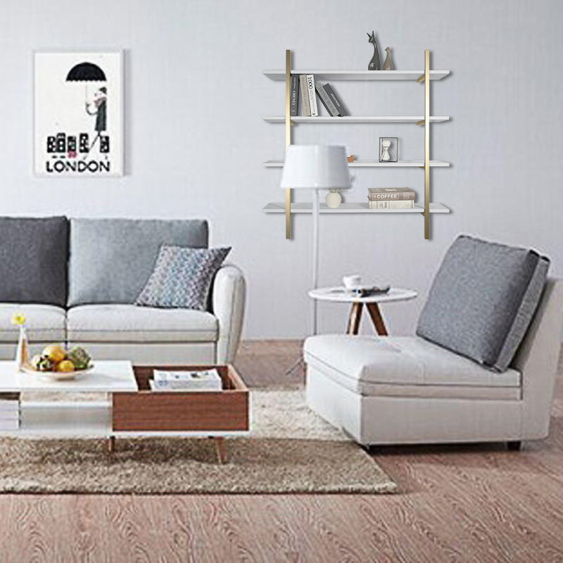 Creative Wall Floating Display for Books Garage Kits and Ornaments Wall-mounted Wooden and Metal Shelves Rack for Living Room