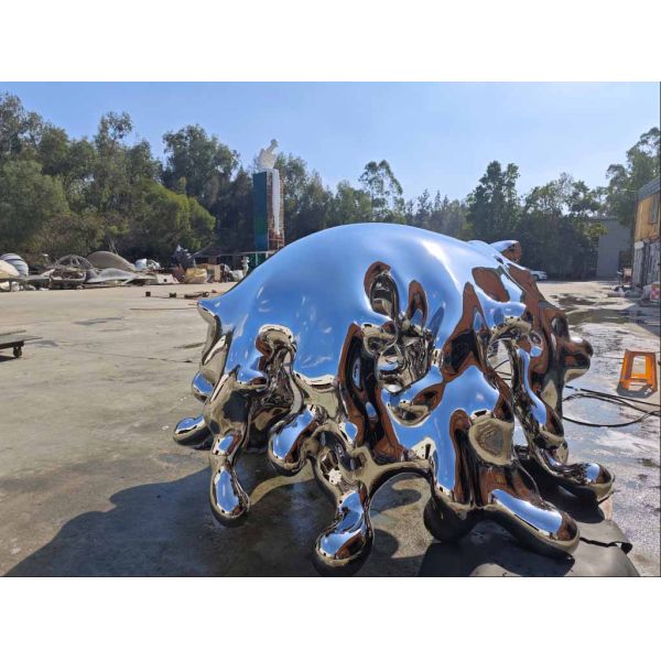 Public Art Stainless Steel Sculpture , Outdoor Metal Garden Statues Sculptures