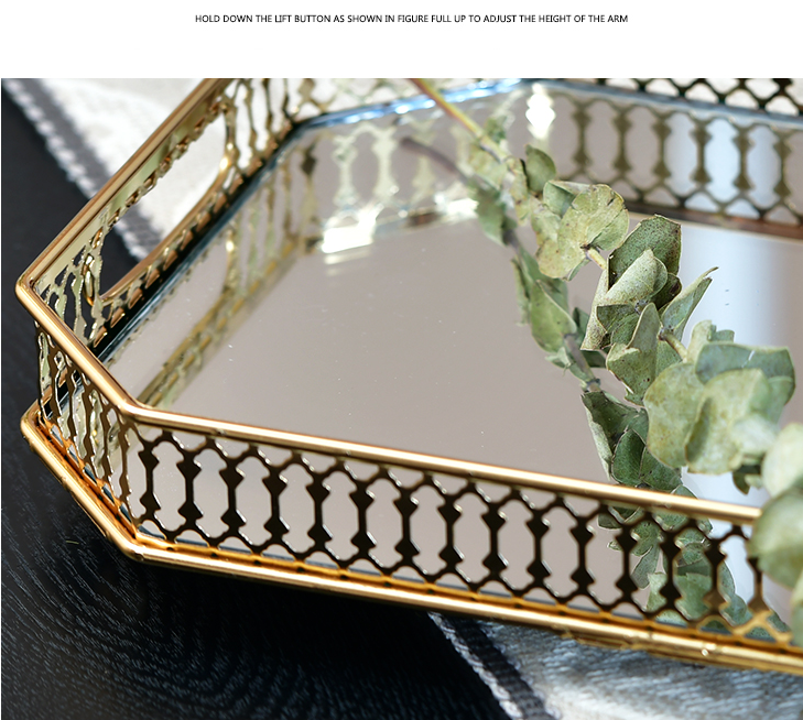 Nordic Aluminum Alloy 32cm Diameter Metal Jewelry Tray