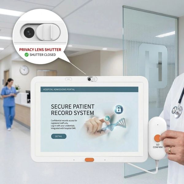 Hospital Bedside Information Tablet with Camera and Privacy Protection