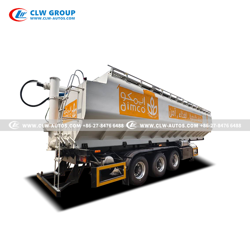 66 CBM Animal Bulk Feed Trailer for Poultry and Livestock Feed Transport