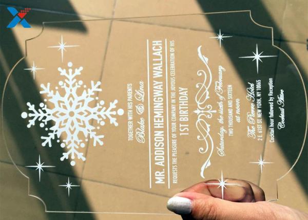 Recyclable Acrylic Gifts Luxury Laser Cut Clear Color DIY Acrylic Wedding Invitations