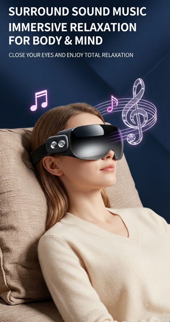 ZN-EM09 Smart Nano-Atomization & Hot Compress Eye Massager with 3D Transparent Viewing Windows, Bluetooth Music & Multi-Frequency Vibration Spa
