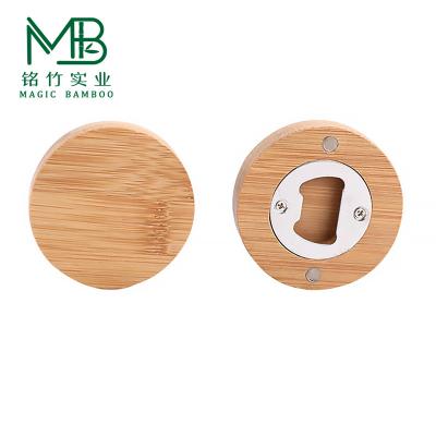 Bamboo Portable Beer Bottle Opener With Magnetic Suction For Outdoor