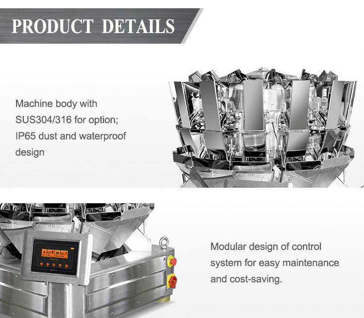 машина Weigher 0.8L Multihead для раков помадок финиковой пальмы мягких