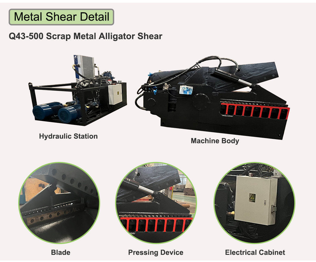 Q43 - Гидравлические ножницы металлолома аллигатора 500 повторно используя машину 5000 KN 710mm