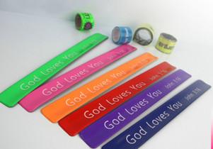 New customed print logo promotional pvc reflective bang crack clap bracelet gifts outdoor
