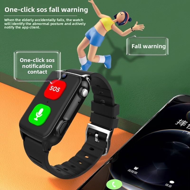 New Smartwatch 4g Positioning System tracker Heart Rate Blood Oxygen Monitoring SOS Compatible with ISO AndAndroidSystemsCE ROHS