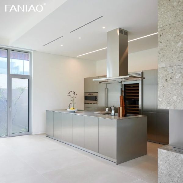 Wholesale Price 304 Stainless Steel Kitchen Cabinets Modern Wooden White High Gloss Kitchen Pantry Cabinet With Sink