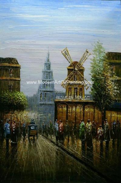 Torre Eiffel de Paris/faca de paleta de pintura abstratas das pinturas rua de Paris com textura
