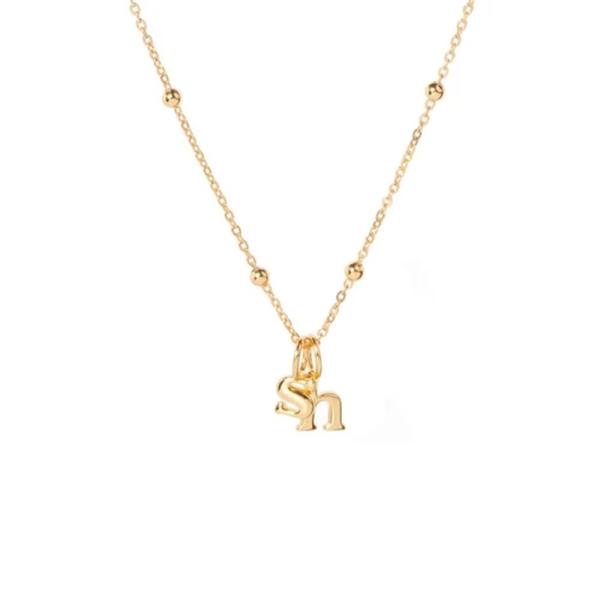 18k Gold Plated 925 Sterling Silver Metal 26 Alphabet Initial Letter Charm Necklaces