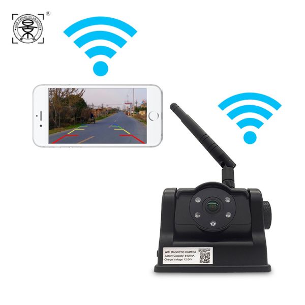 Wireless Magnetic Backup Camera with Battery, Mobile WiFi Rear View for Van, Truck, and Vehicle, Compatible with IOS/Android