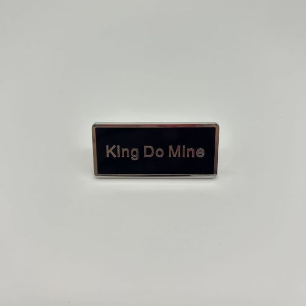 King Do Mine Metal Enamel Name Tag, Custom Personalized Lapel Pin, Office Staff Badge Accessory