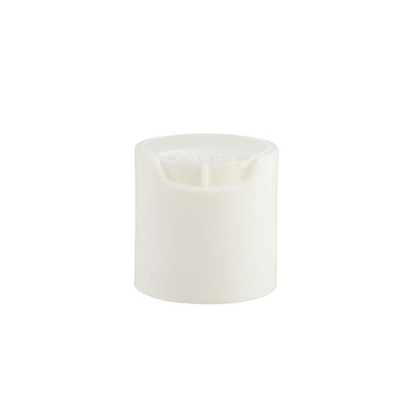 24/410 White PP Disc Top Cap Cosmetic Bottle Disc Top Closure For Lotion Packaging