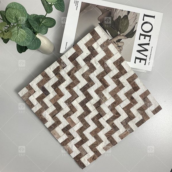 Мраморный камень выглядит Мозаичная плитка Матящая поверхность Декорировать ванную комнату Кухня Backsplash