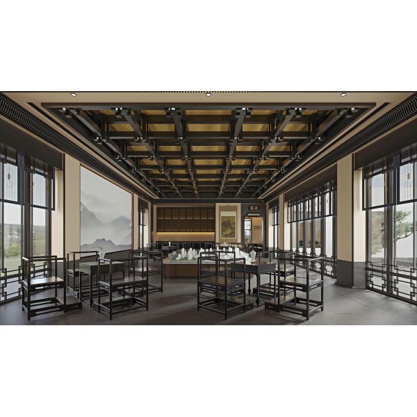 OEM/ODM CUSTOM SOLID WOOD CHINESE STYLE OFFICE FURNITURE MODERN NEW CHINESE STYLE RECEPTION NEGOTIATION TABLE AND CHAIRS SET