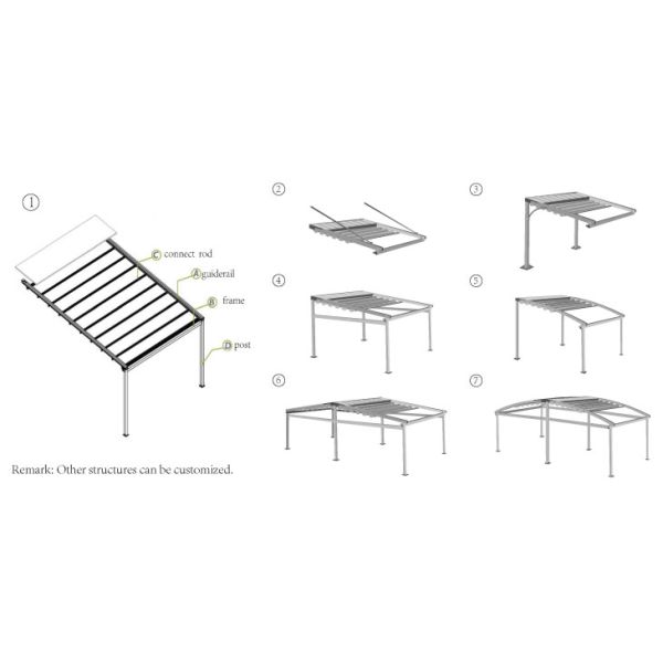 Наружная солнцезащитная крыша с электрическим тентом