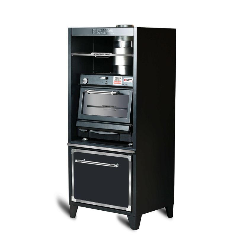 Commercial Spanish Iron BBQ Grill Double-deck Charcoal Oven with 304 Stainless Steel and Bottom Cabinet