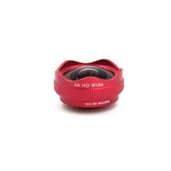 Mobile Phone Clip On Wide Angle Lens 15X Macro Lens With Front Rear Cover