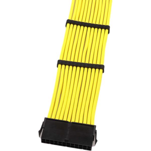 24Pin Braided Sleeved Extension Cord  Power Cords  Female Power Supply Extension Cable Cotton Cable 18AWG 300mm