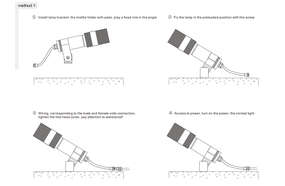 Светодиодный газоночный фонарь IP67 водонепроницаемый 3W наружный алюминиевый прожектор низкого напряжения