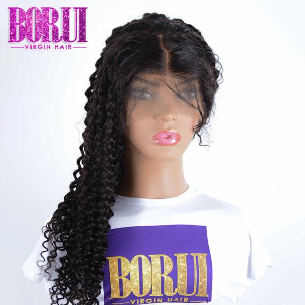 Natural Color Curly Lace Front Wig, 13*6 Deep Parting Human Hair Wigs