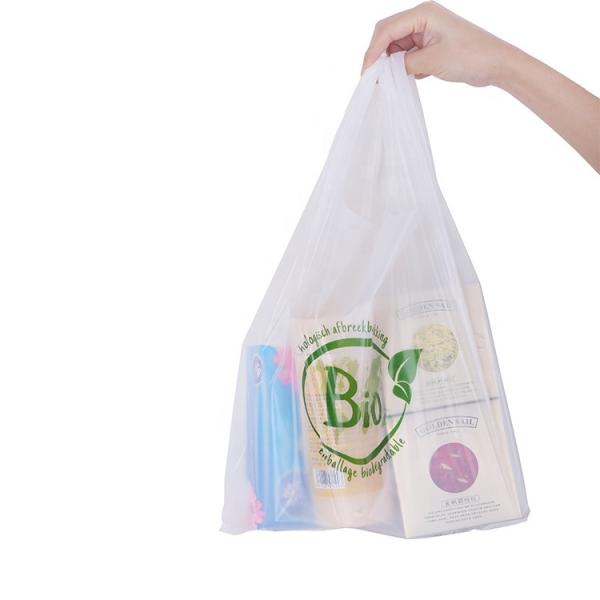 O costume imprimiu a camisa biodegradável de T ensaca a fécula de milho plástica do PLA PBAT