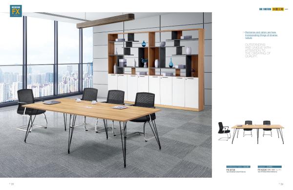 240cm Melamine Conference Table ,  Office Meeting Table With Six Metal Legs