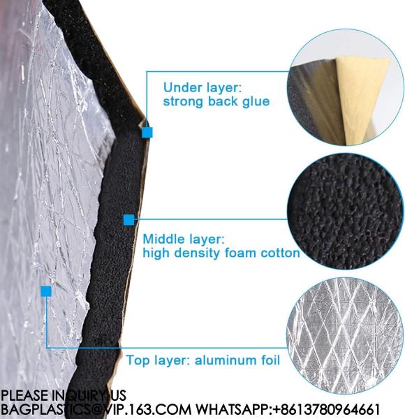 Car Heat Sound Deadening Insulation Mat, - 394 Mil 10.8 Sqft Automobile Sound Deadening & Heat Insulation Material