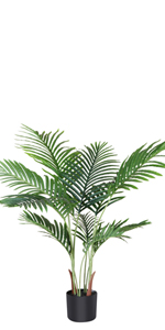 Artificial Bird of Paradise Plants 6 Ft Fake Tropical Palm Tree with Trunks in Pot and Woven Seagrass Belly Basket