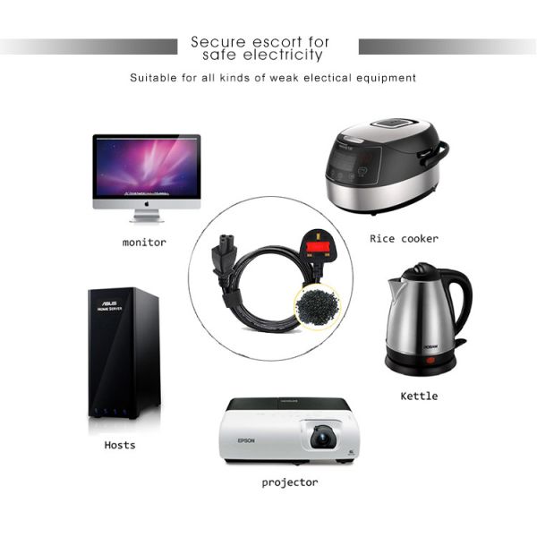 1.8m 6ft Power Supply Cable Cord UK 3Pin Plug To C5 For Laptop Home Appliance