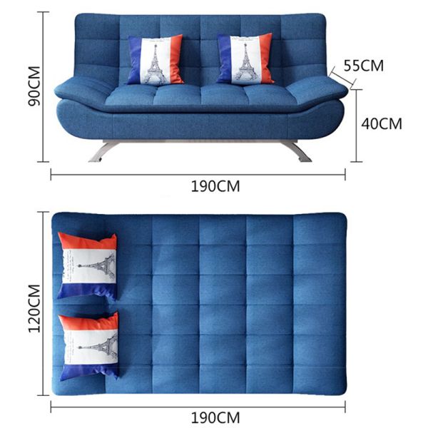 Other Sofa Bed Folding Love Seat Double Futon Convertible Couch Sleeping 3 Seater with Metal Frame