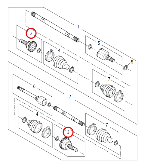 Repuestos de automóviles universales montaje del eje de accionamiento para MAXUS V80/A80/EV80/RV80C C00038612